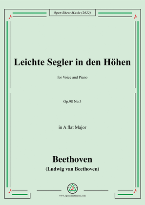 Book cover for Beethoven-Leichte Segler in den Hohen,Op.98 No.3,in A flat Major,from An die ferne Geliebte