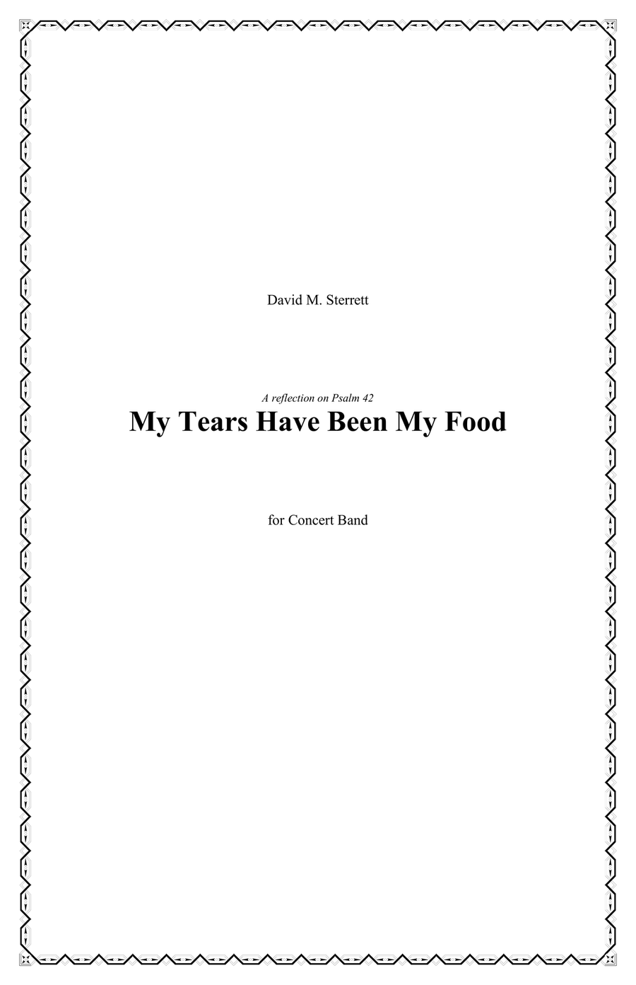 My Tears Have Been My Food (for concert band) - Score Only Concert Band scores gallery preview page 1