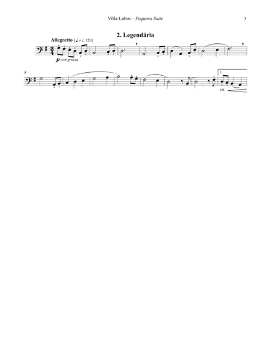 Pequena Suite for Tuba or Bass Trombone and Piano Bass Trombone scores gallery preview page 4
