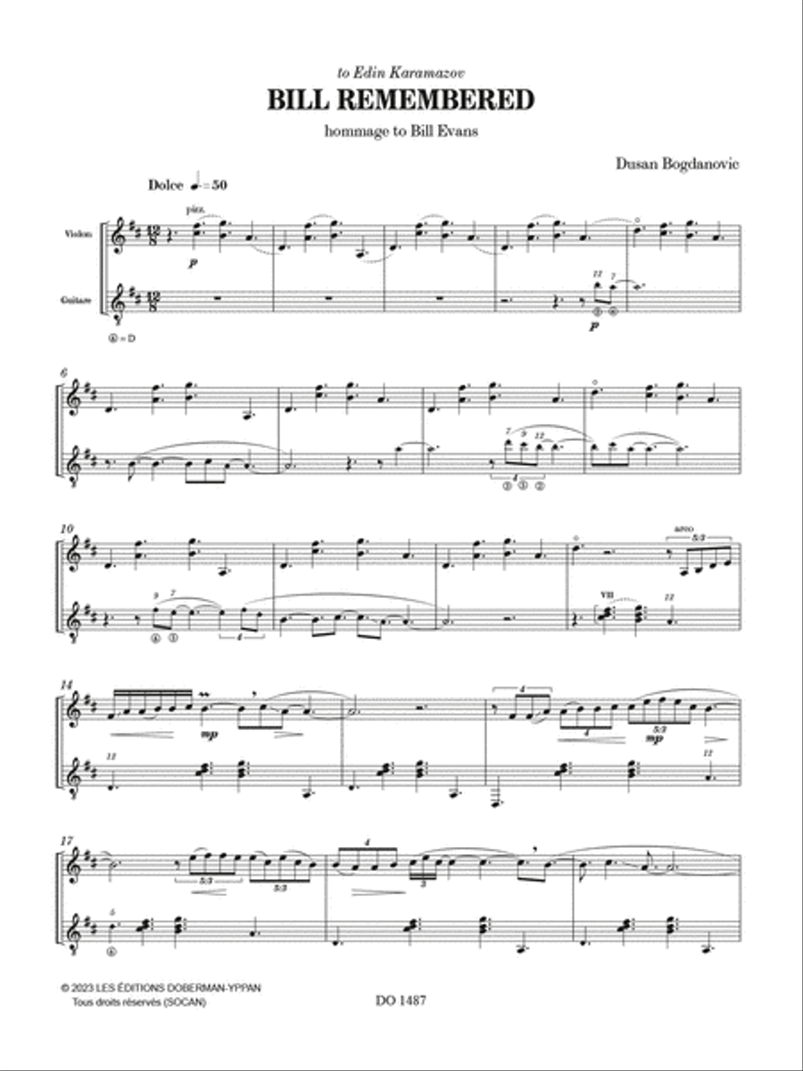 Bill Remembered Violin scores gallery preview page 2