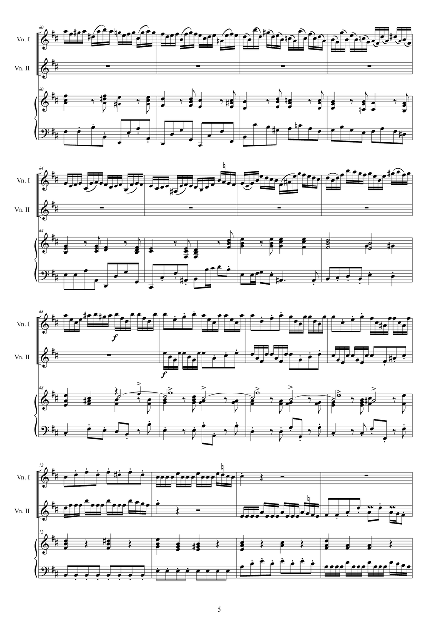 Vivaldi - Violin Concerto No.10 in B minor RV 580 Op.3 for Two Violins and Piano Violin Solo scores gallery preview page 5