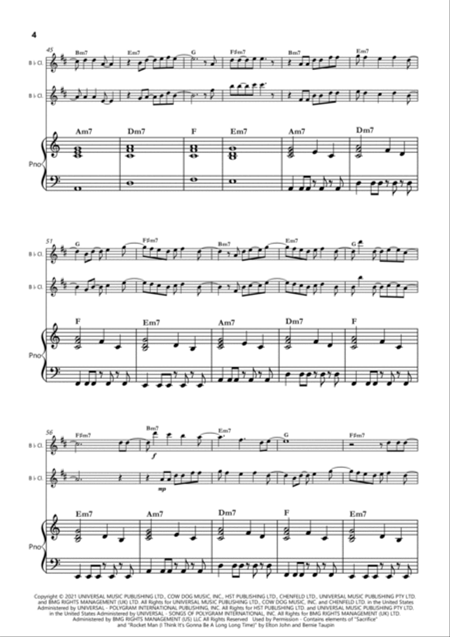 Cold Heart (pnau Remix) Woodwind Duet scores gallery preview page 4