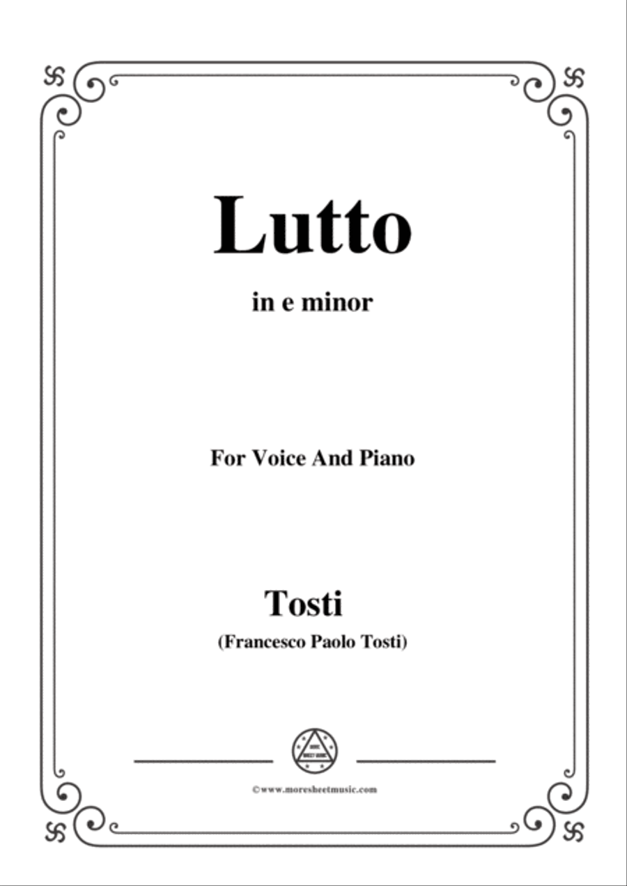 Tosti-Lutto in e minor,for Voice and Piano Voice Solo scores gallery preview page 1
