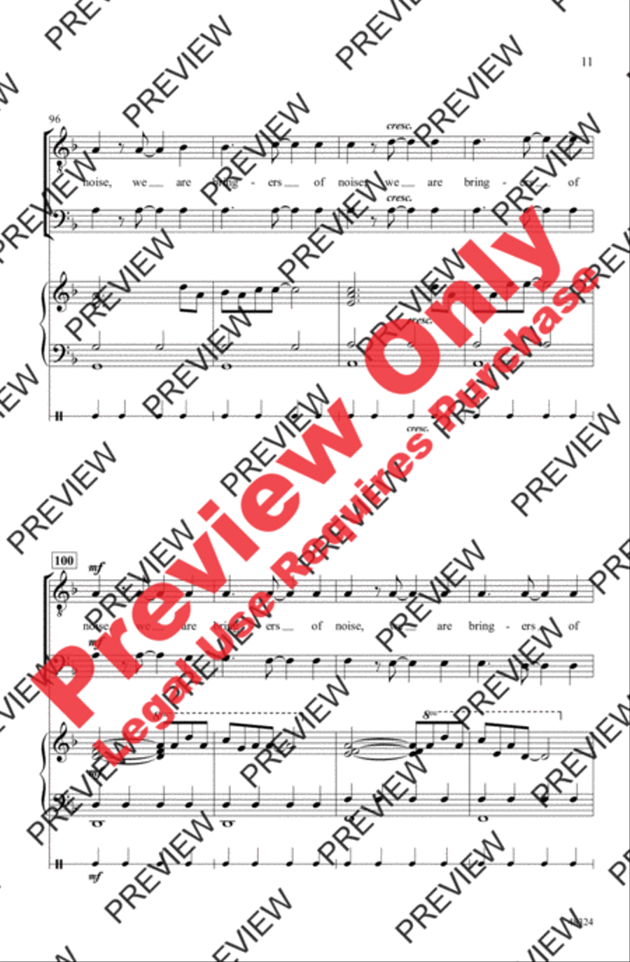 Bringers of Noise Men's Choir scores gallery preview page 11