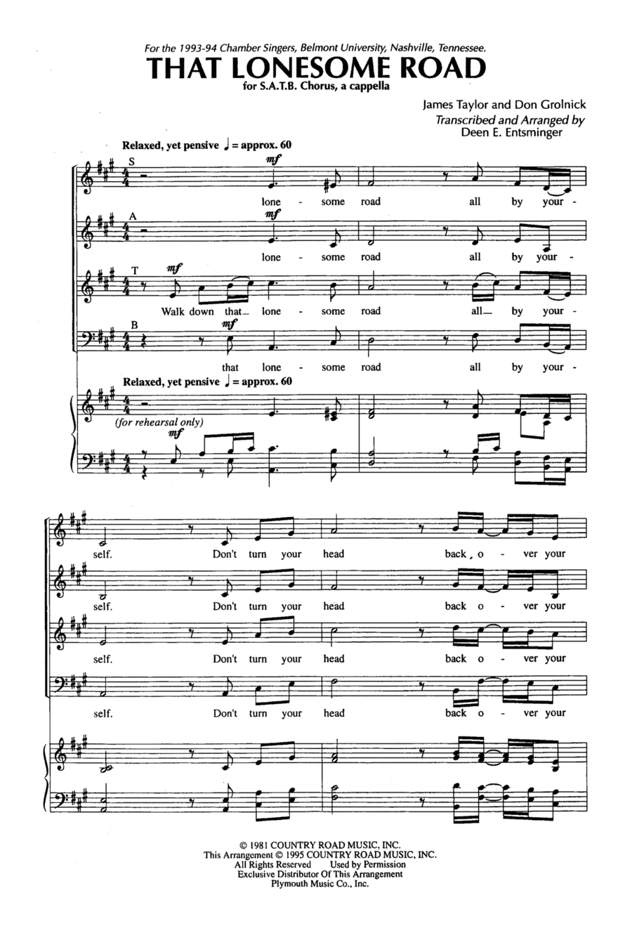 That Lonesome Road 4-Part scores gallery preview page 1