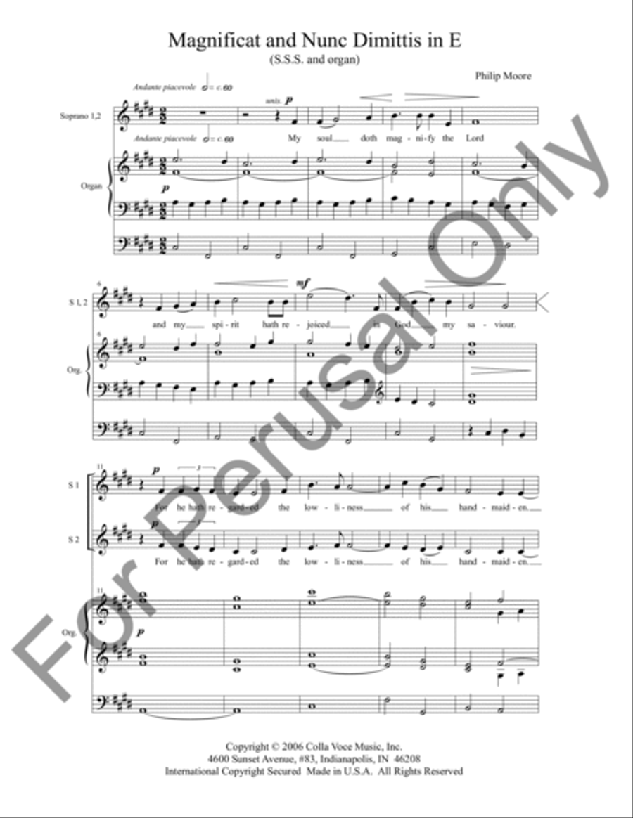 Magnificat and Nunc Dimittis in E SSA scores gallery preview page 2