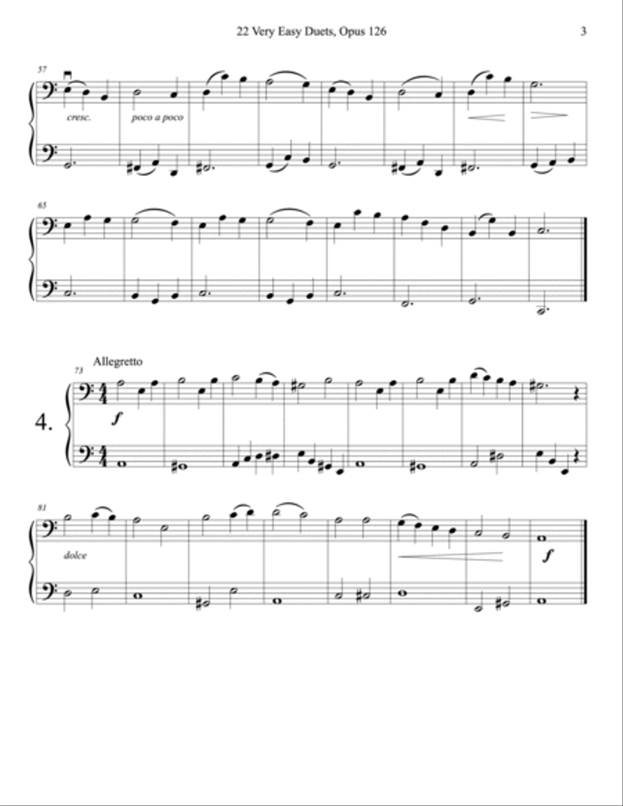 Sebastian Lee 22 Easy Duets Op. 126 for Two Cellos String Duet scores gallery preview page 3