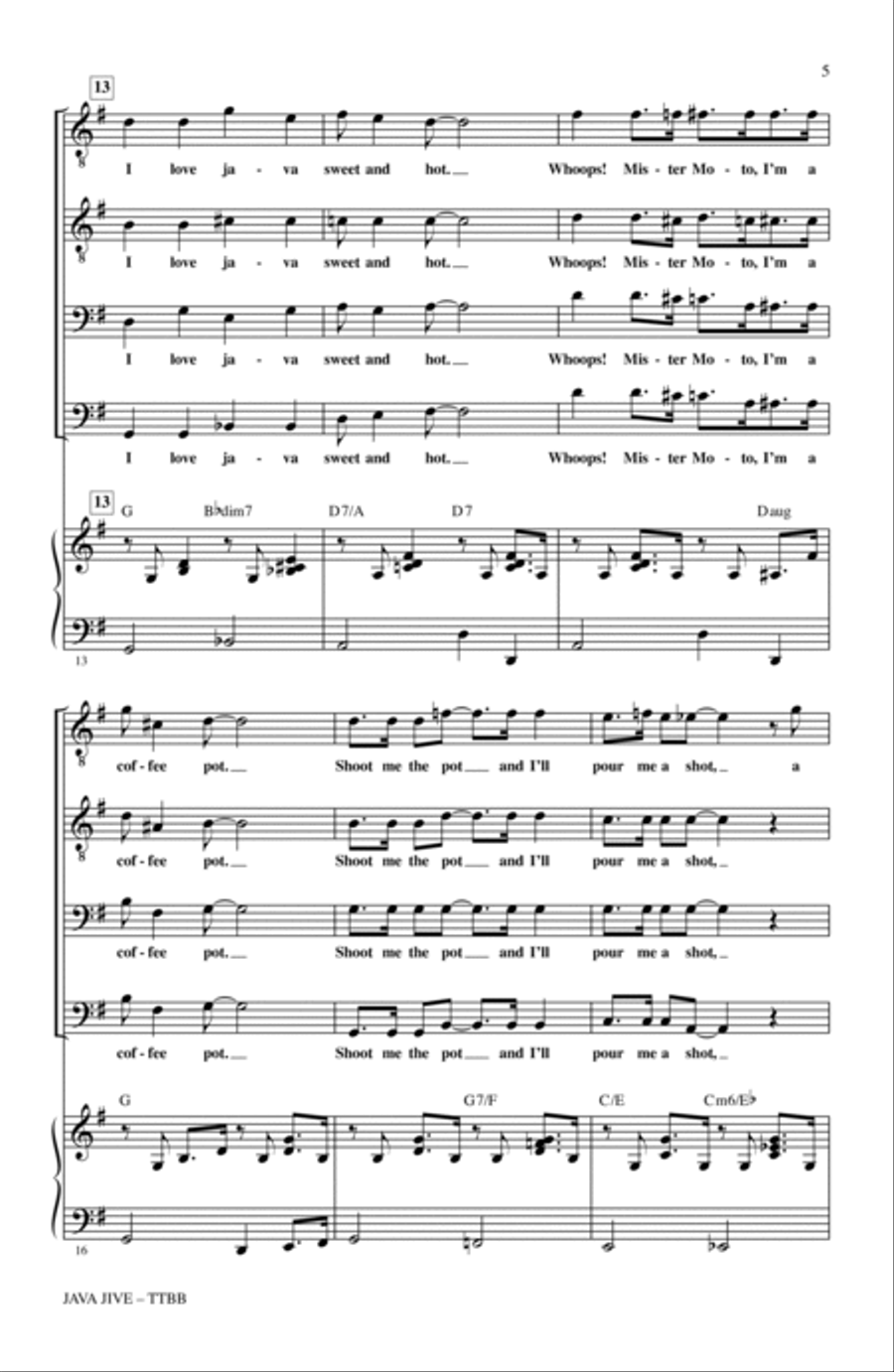 Java Jive (arr. Ed Lojeski) TTBB scores gallery preview page 3
