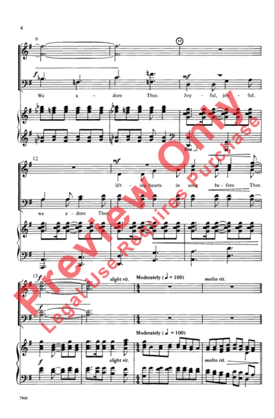 Joyful, Joyful, We Adore Thee 4-Part scores gallery preview page 3