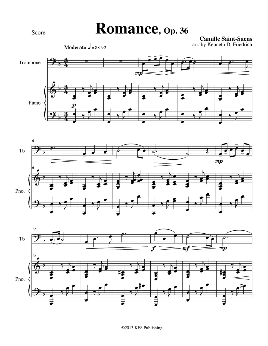 Romance, Op. 36 Brass Duet scores gallery preview page 1