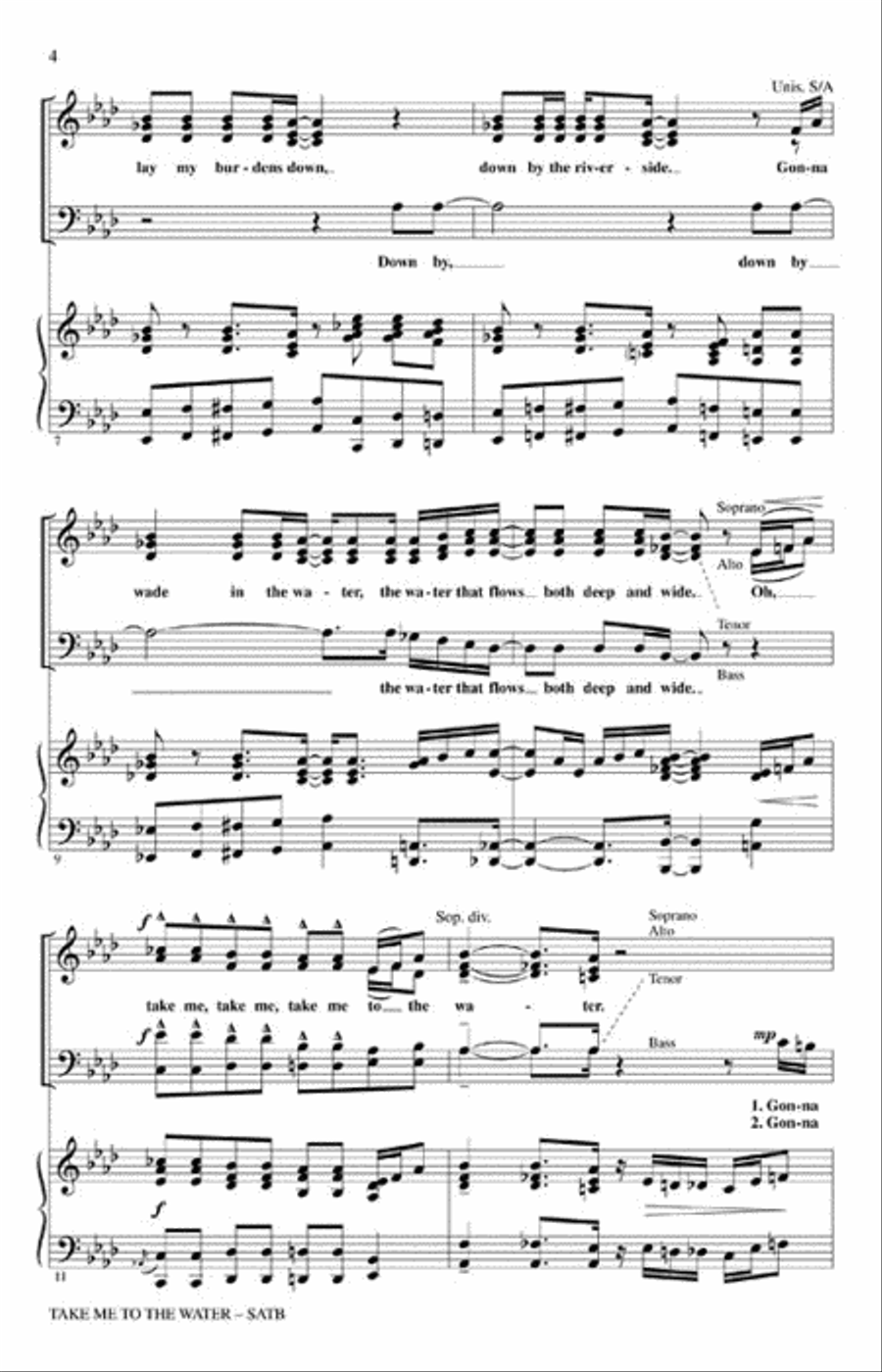 Take Me to the Water 4-Part scores gallery preview page 3