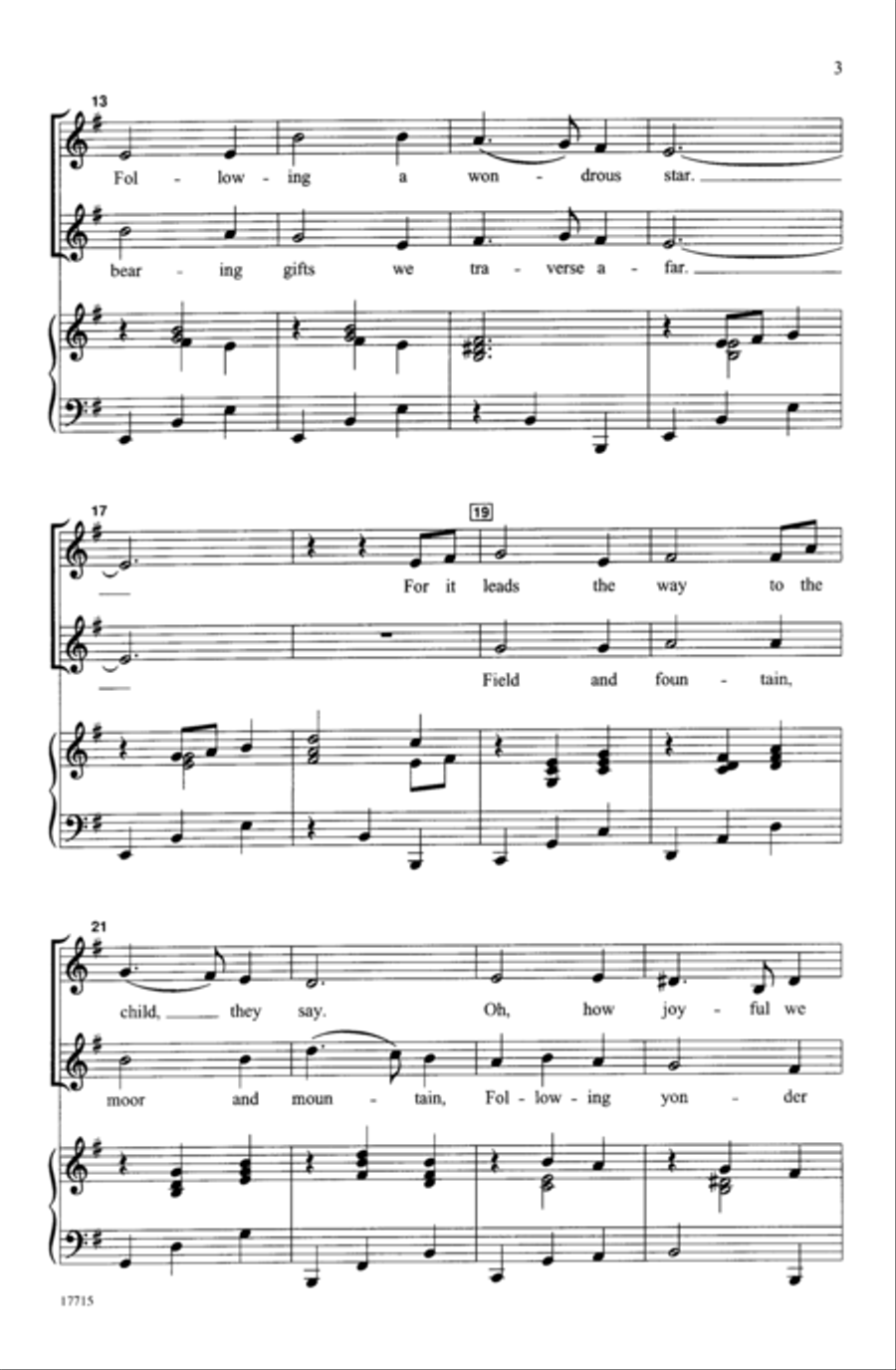 Follow That Wondrous Star 2-Part scores gallery preview page 3