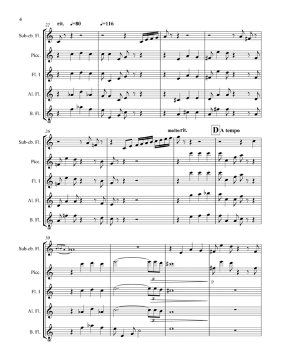 Concerto for Low Flute Concerto for Low Flute Flute Solo scores gallery preview page 4