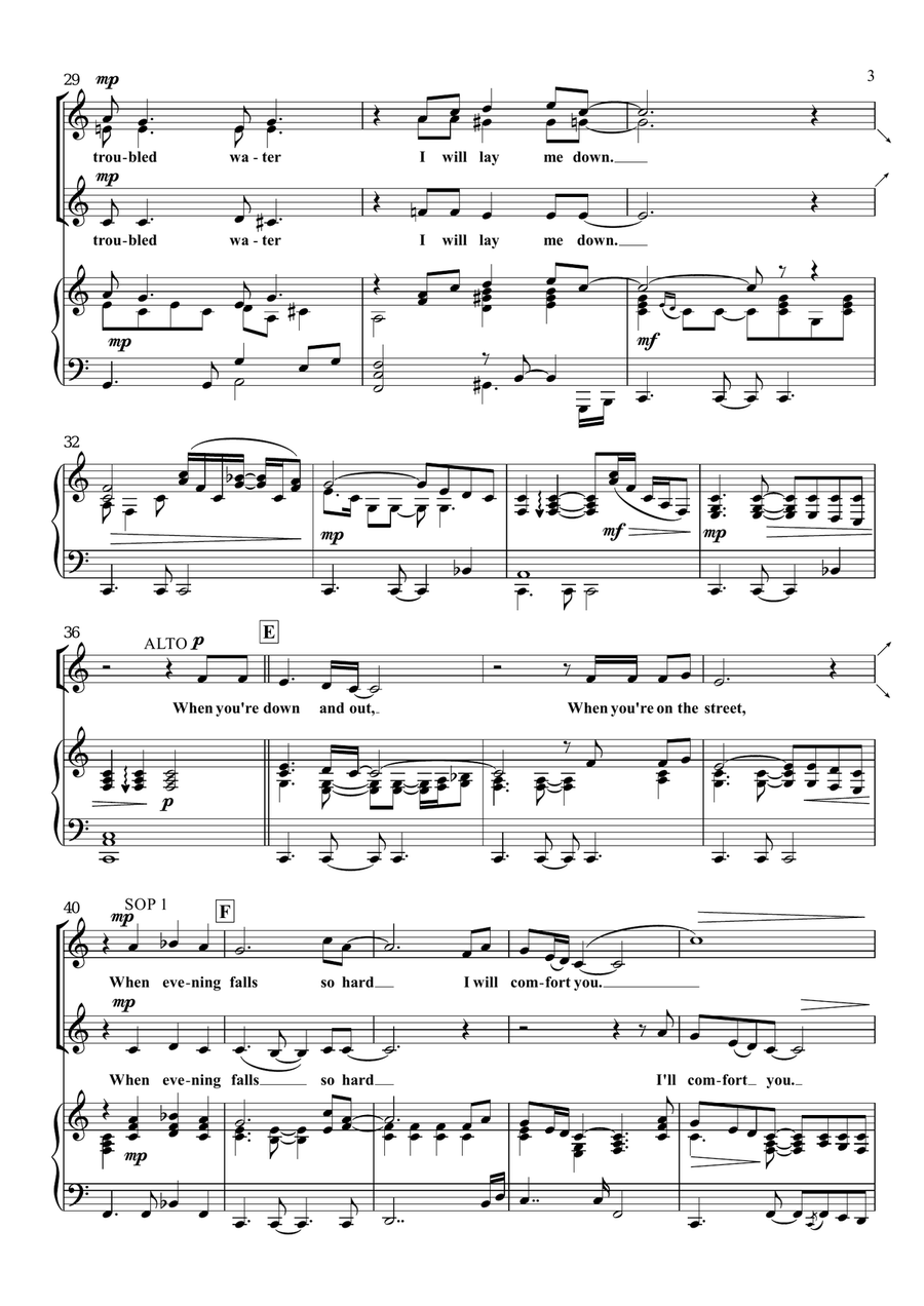 Bridge Over Troubled Water SSA scores gallery preview page 4