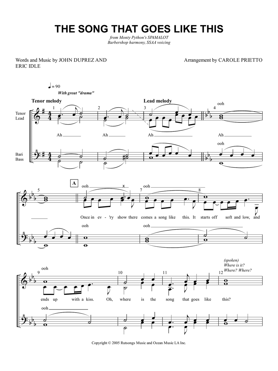 The Song That Goes Like This SSAA scores gallery preview page 1
