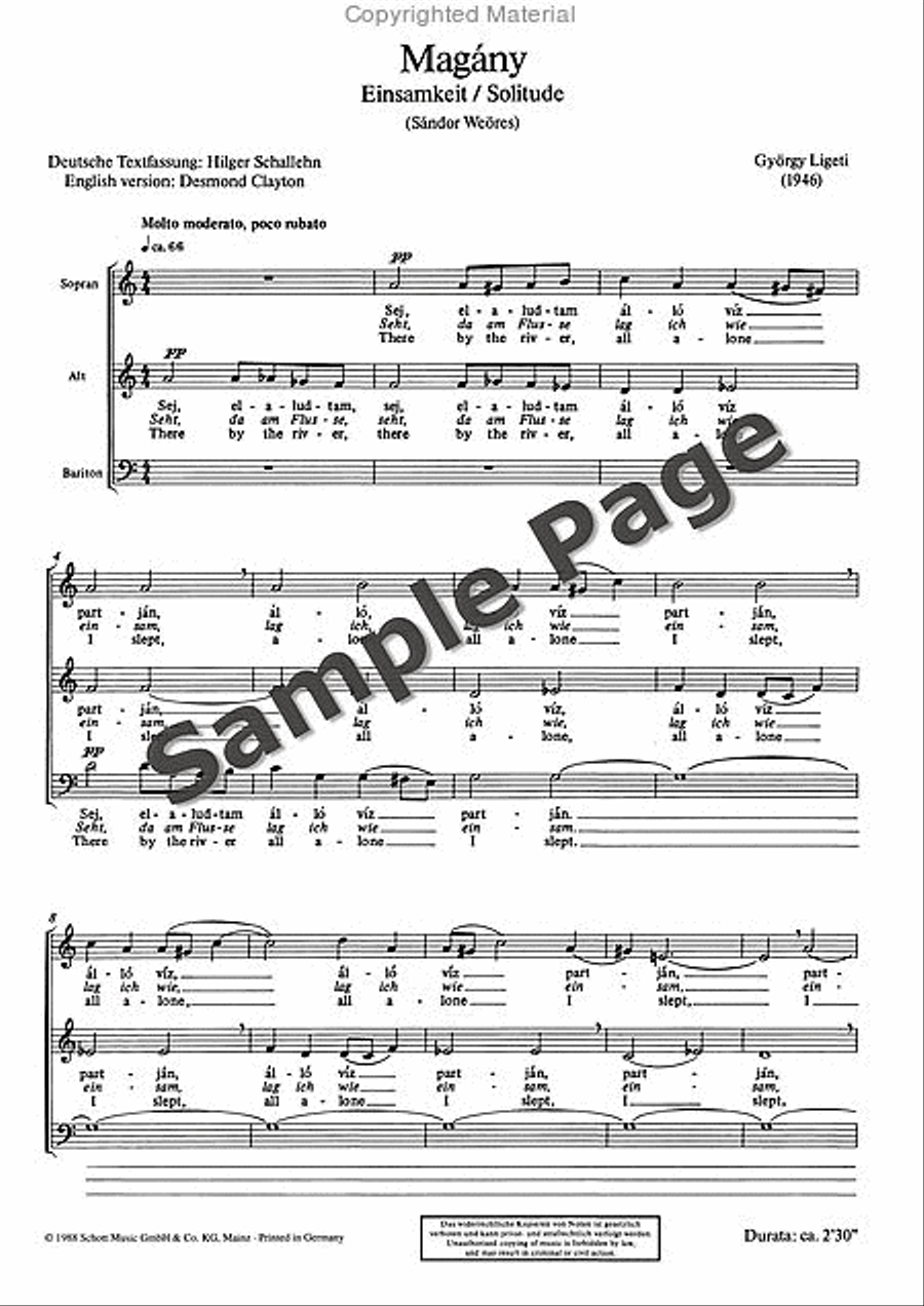 Magány (Solitude) Magány (Solitude) 3-Part scores gallery preview page 4