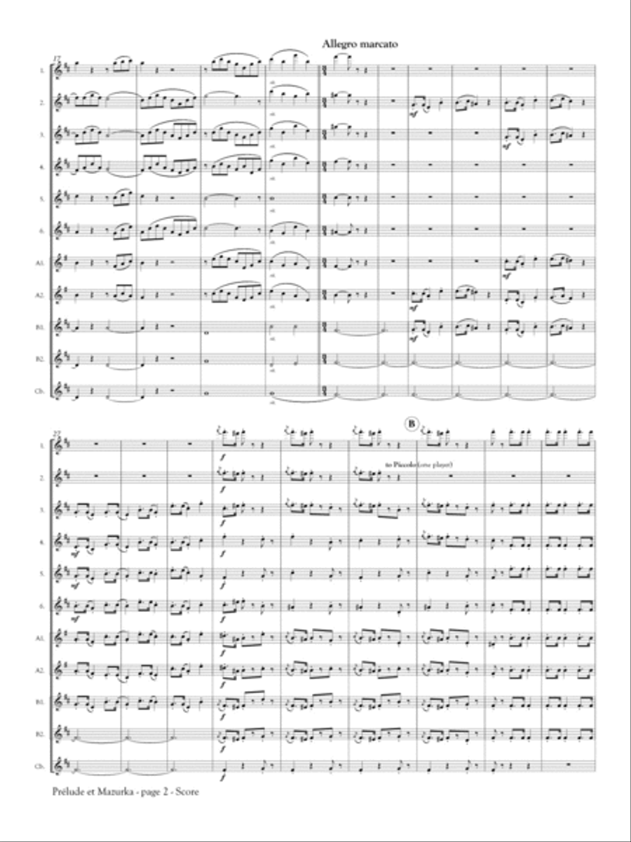 Prelude and Mazurka from Coppelia for Flute Orchestra Flute Choir scores gallery preview page 3