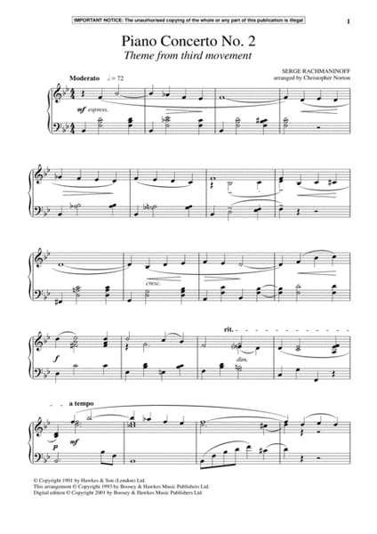 Piano Concerto No. 2, (Third Movement Theme)