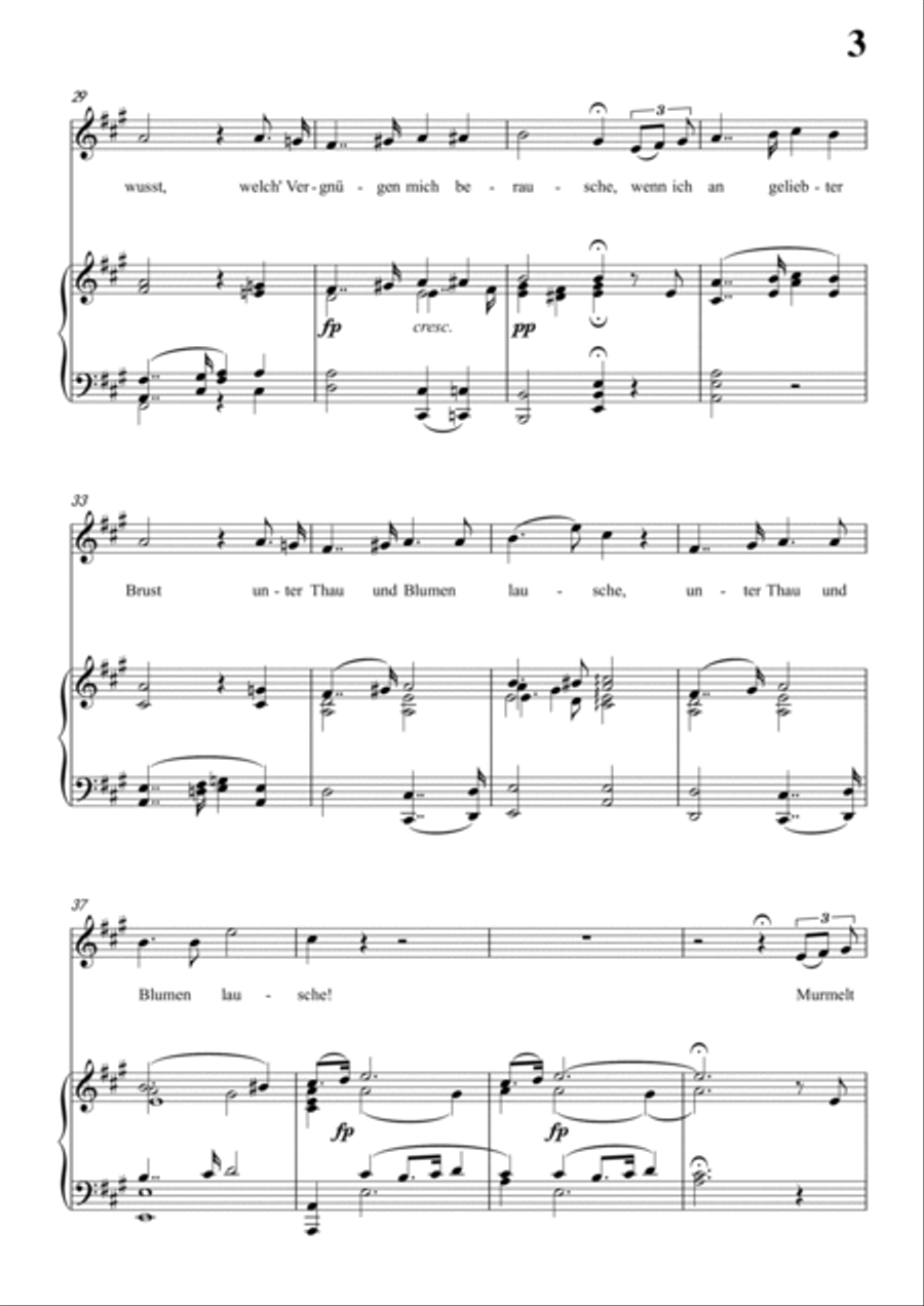 Schubert-Die Nacht in A D.358,for Vocal and Piano Voice scores gallery preview page 4