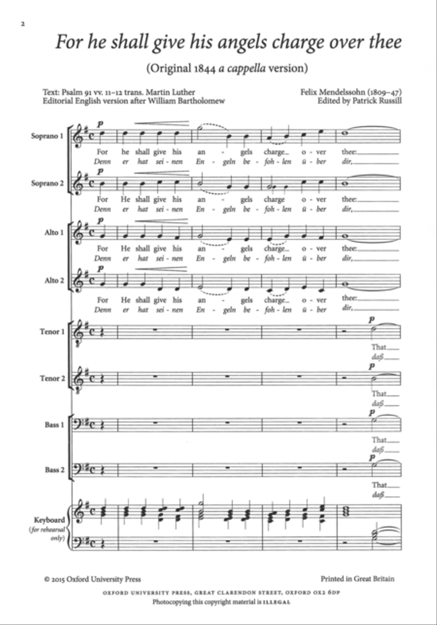 For he shall give his angels charge over thee SSAATTBB scores gallery preview page 2