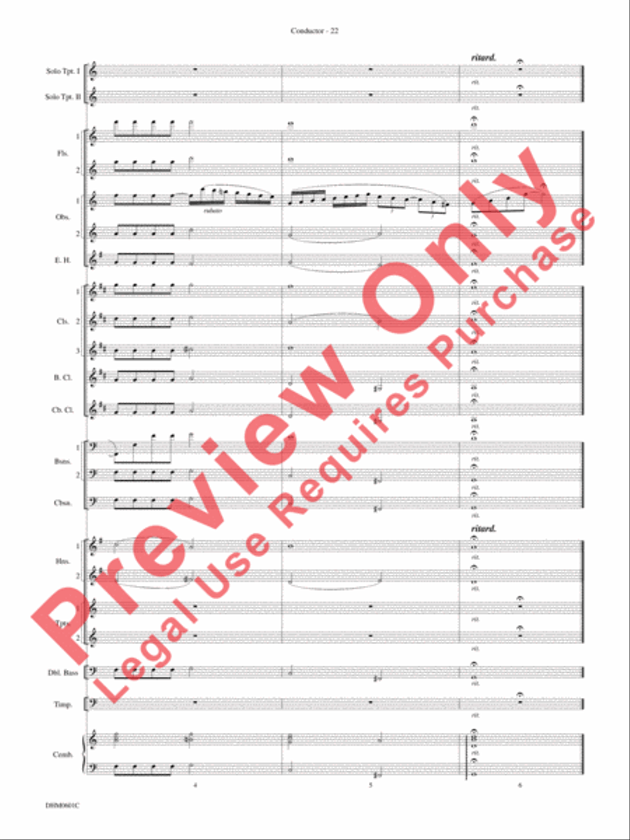 Concerto in C Major for Two Trumpets (I. Allegro, II. Largo, III. Allegro) Concert Band scores gallery preview page 26