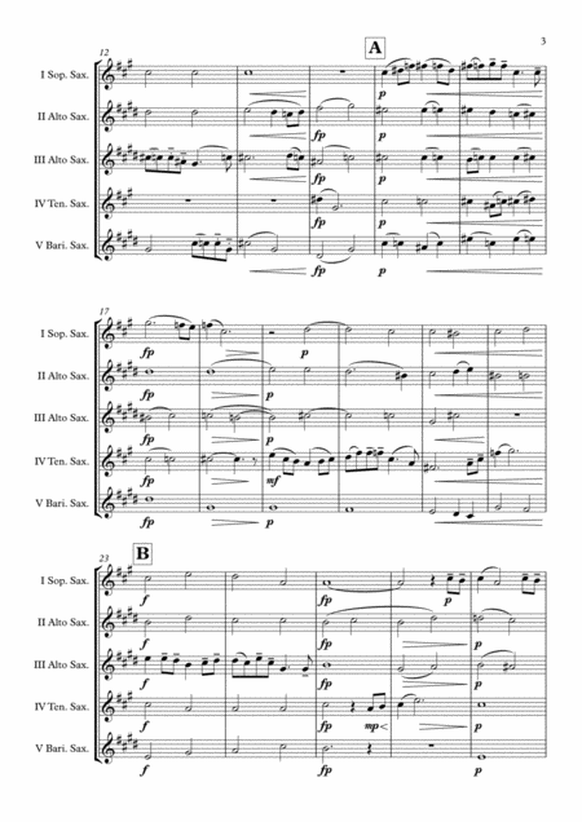 Two Elegiac Melodies "II. Last spring" (Edvard Grieg) Saxophone Quintet arr. Adrian Wagner image number null