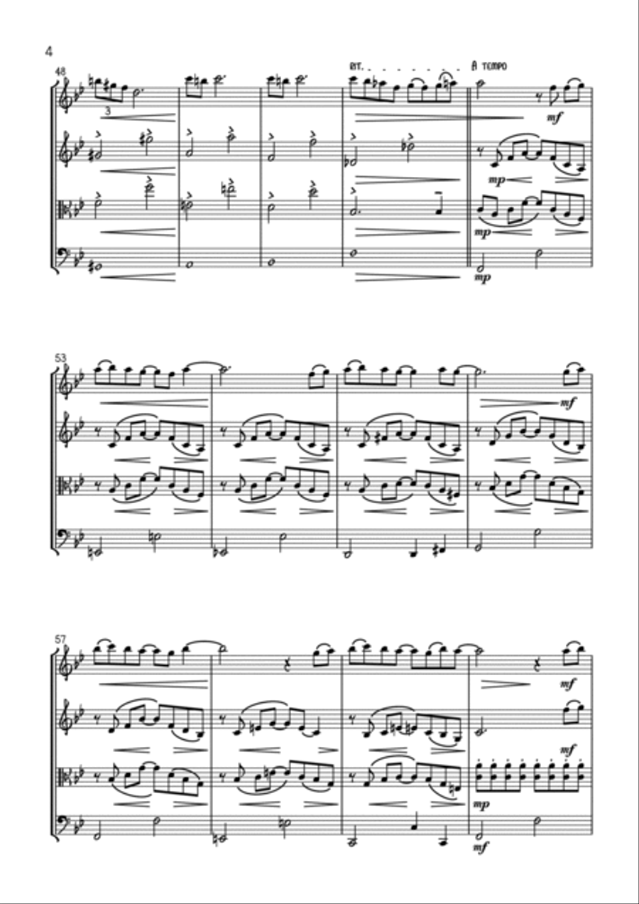 Life On Mars String Quartet scores gallery preview page 4
