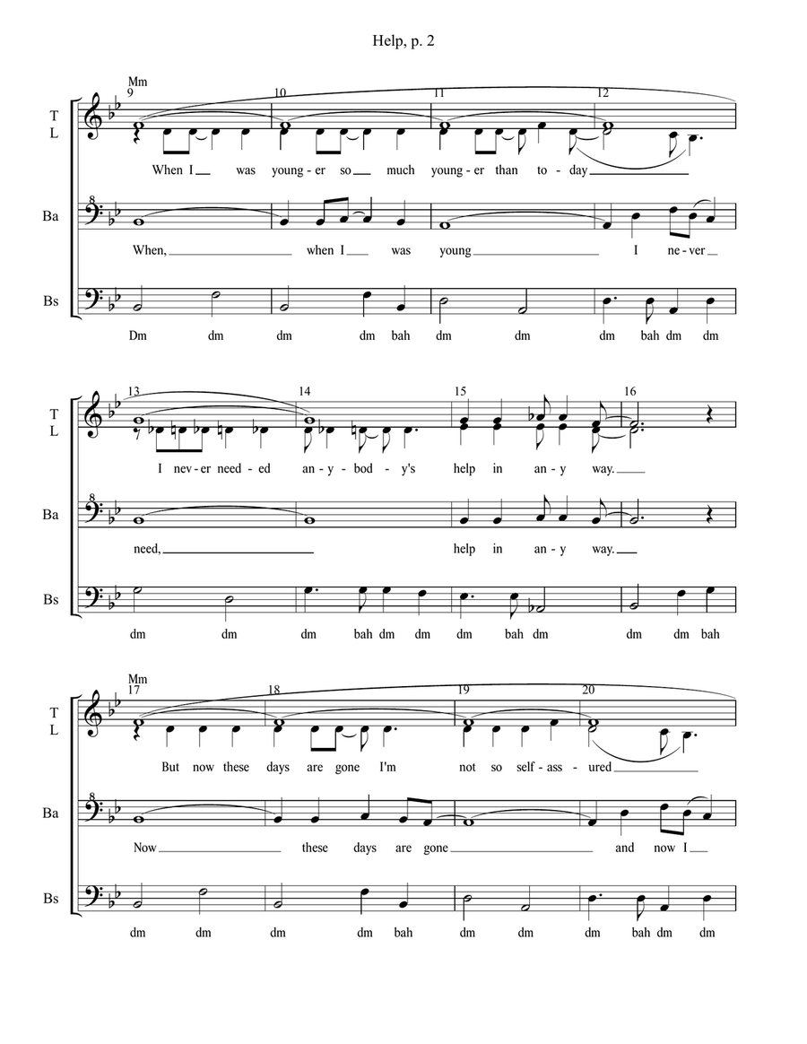 Help! 4-Part scores gallery preview page 2