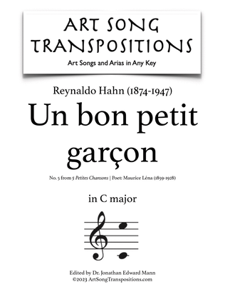 HAHN: Un bon petit garçon (transposed to C major)
