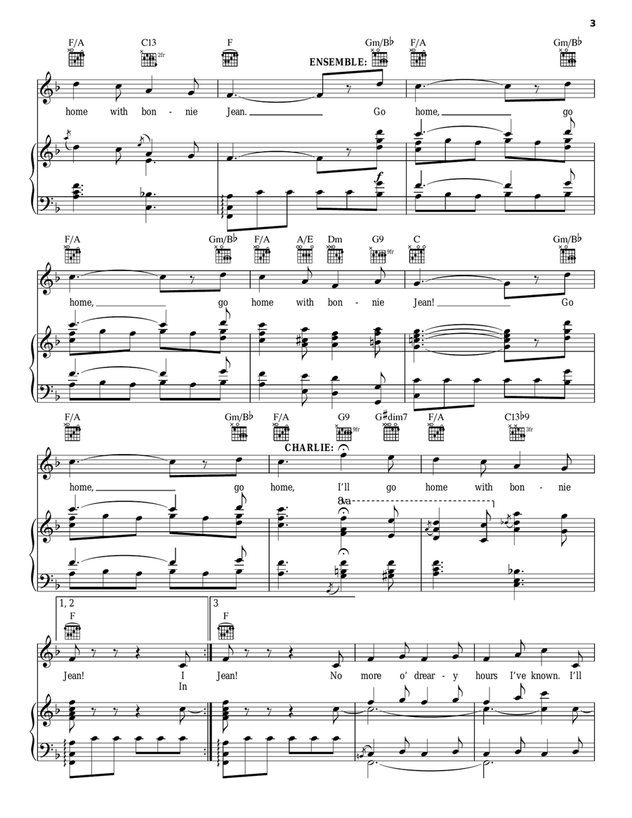 I'll Go Home With Bonnie Jean Piano, Vocal, Guitar scores gallery preview page 3