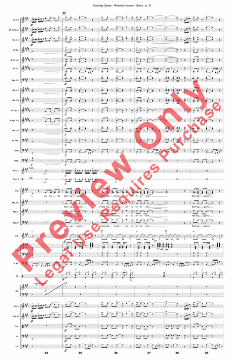 Mamma Mia! Medley Mamma Mia! Medley Full Orchestra scores gallery preview page 55