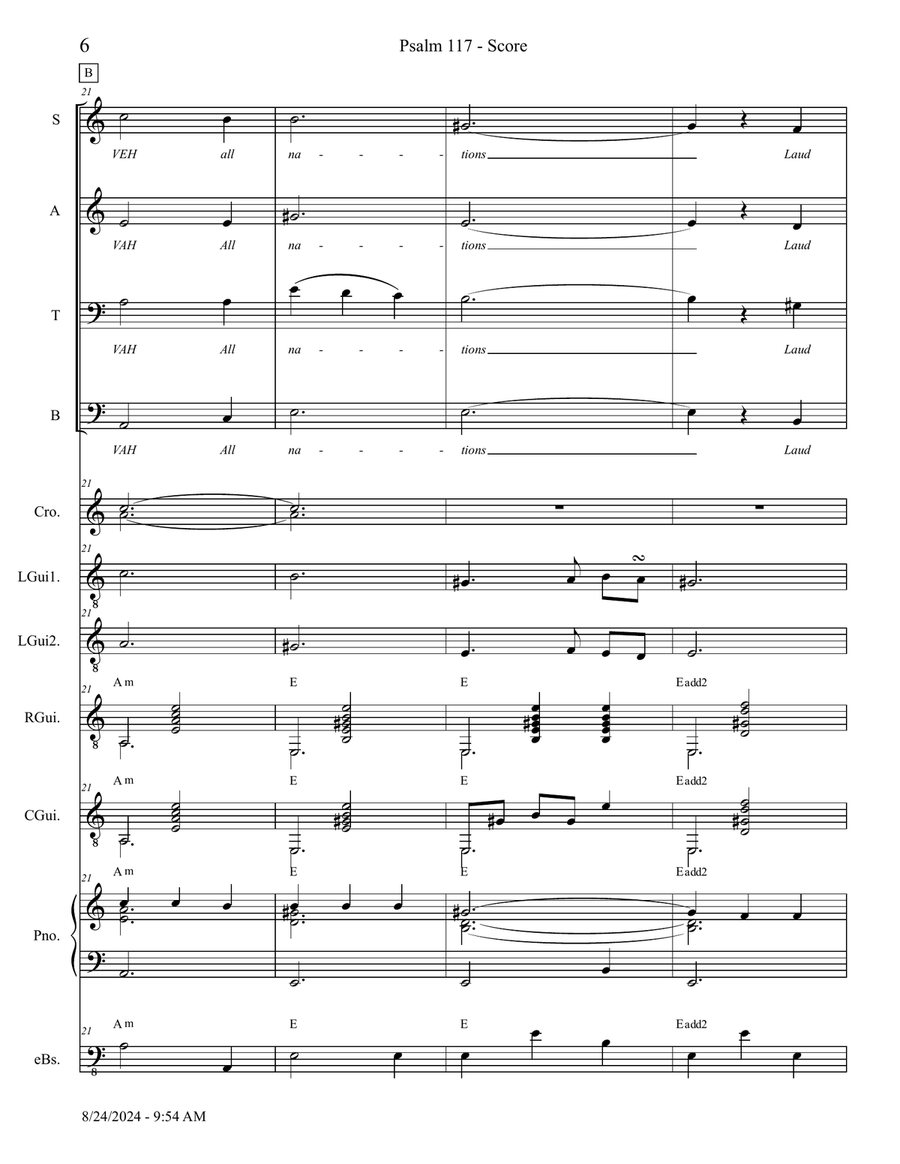 Psalm 117 - Score Only Small Ensemble scores gallery preview page 6