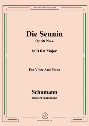 Book cover for Schumann-Die Sennin,Op.90 No.4,in D flat Major,for Voice&Piano