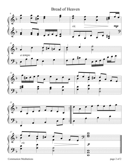 Communion Meditations (A Collection of LARGE PRINT Two-page Hymns for Solo Piano) image number null