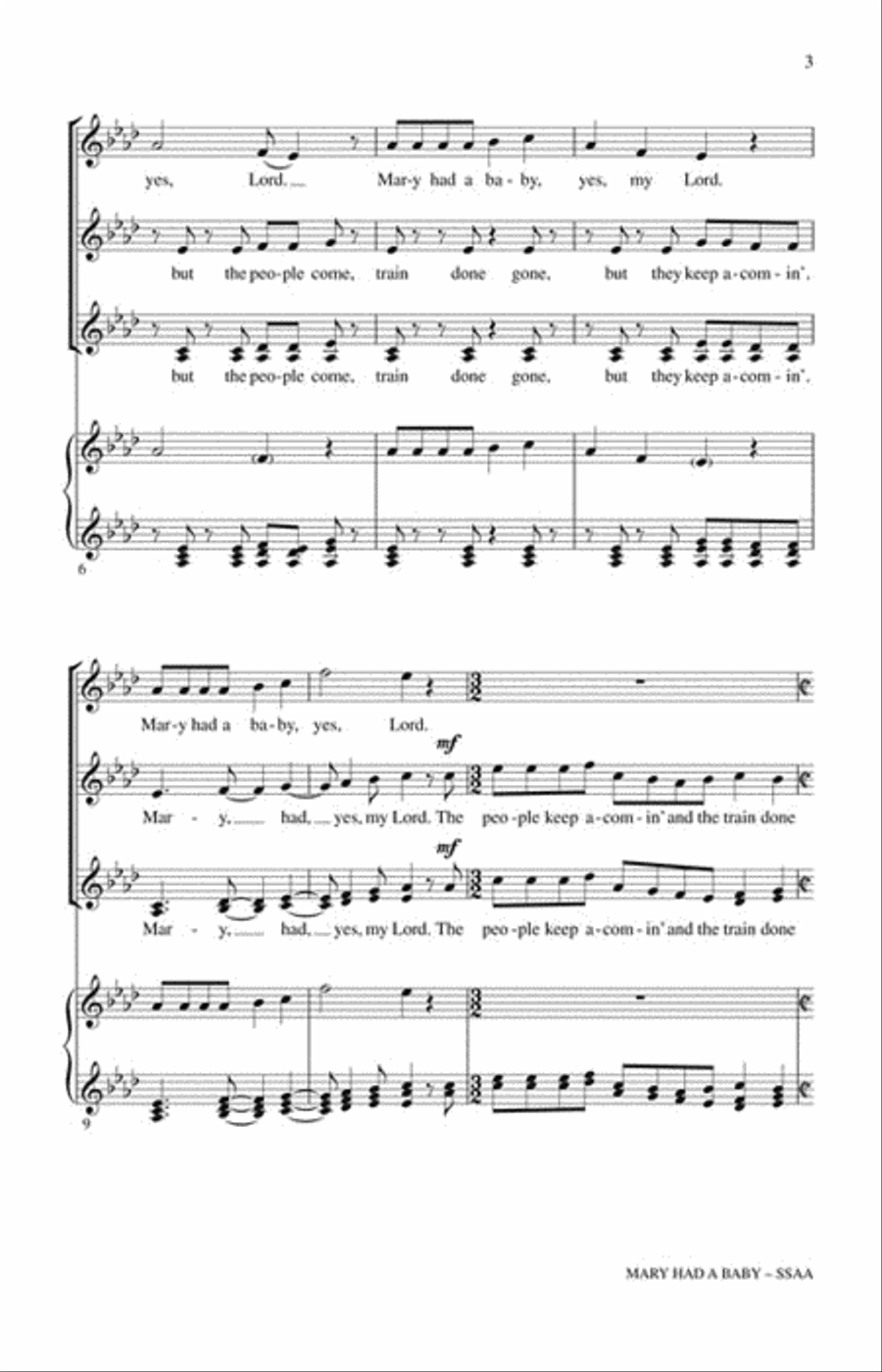 Mary Had a Baby Mary Had a Baby SSAA scores gallery preview page 3