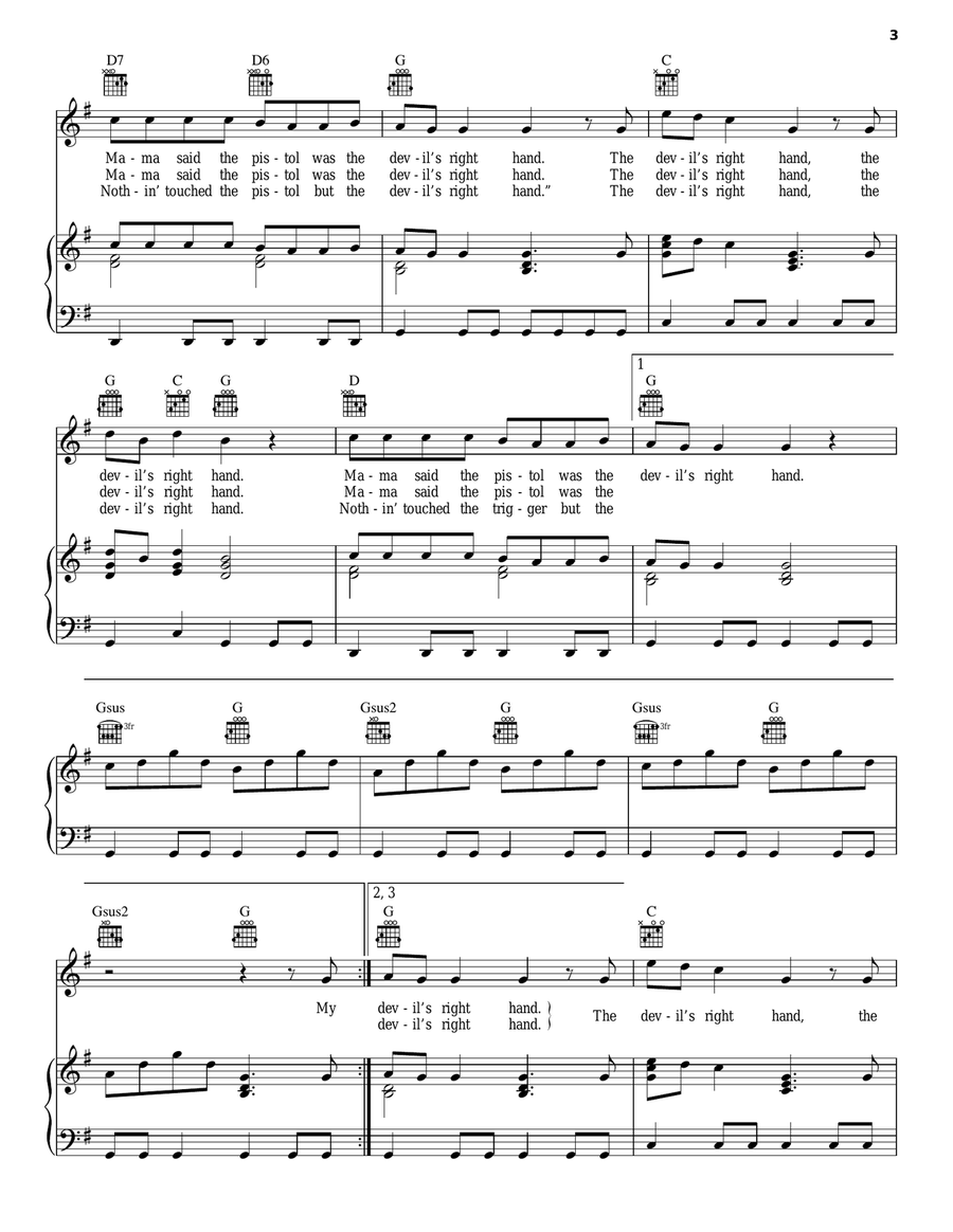 The Devil's Right Hand The Devil's Right Hand Acoustic Guitar scores gallery preview page 3