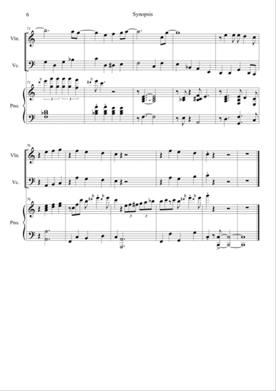 Synopsis Piano Trio scores gallery preview page 6