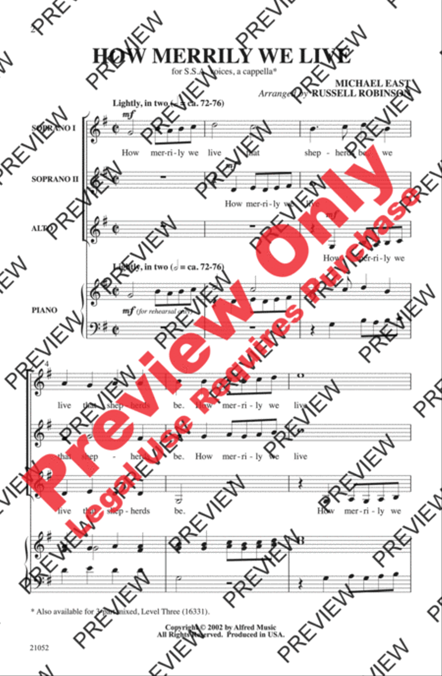 How Merrily We Live Women's Choir scores gallery preview page 2