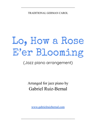 Book cover for LO, HOW A ROSE E'er BLOOMING (jazz piano arrangement)