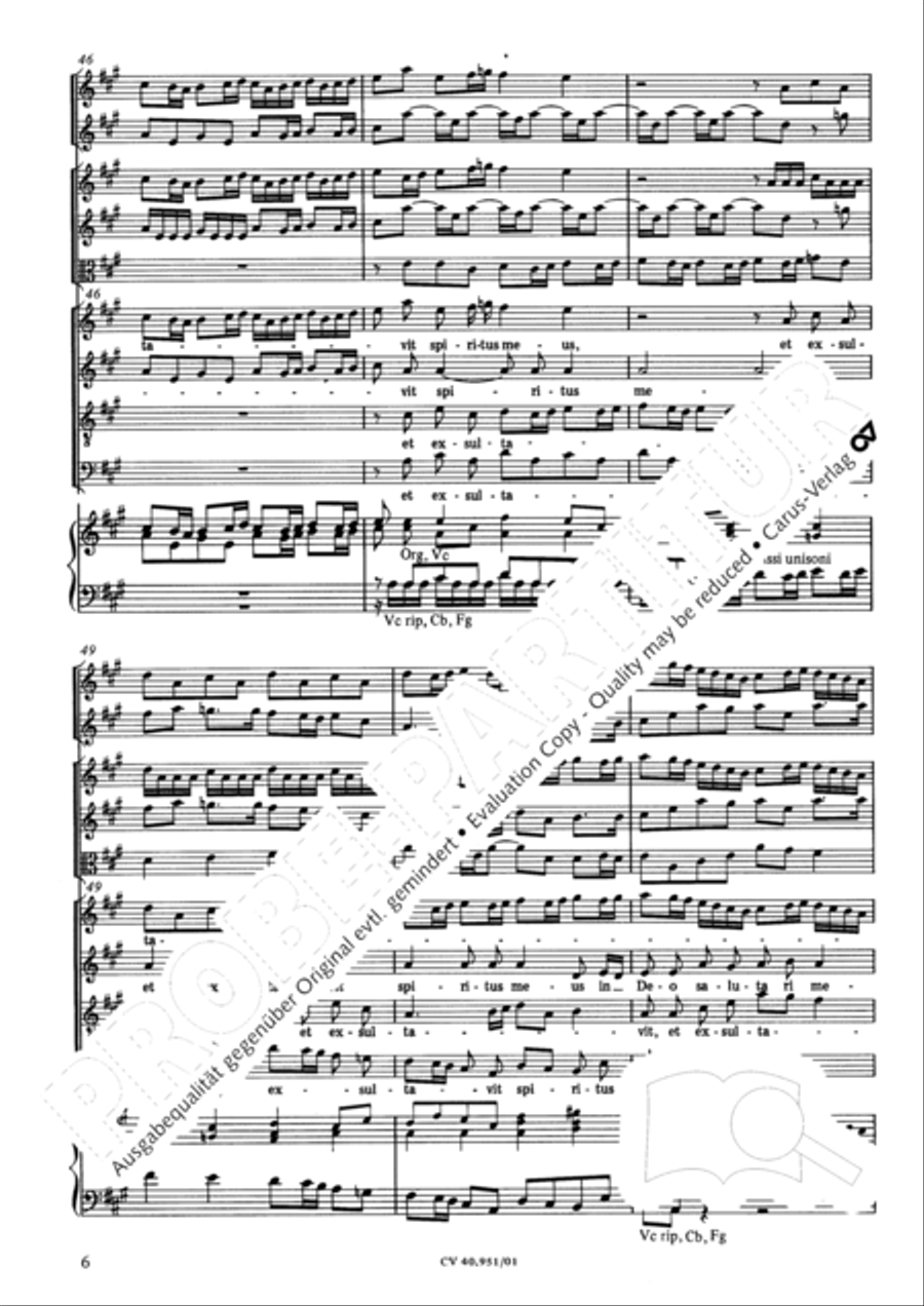 Magnificat in A 4-Part scores gallery preview page 13