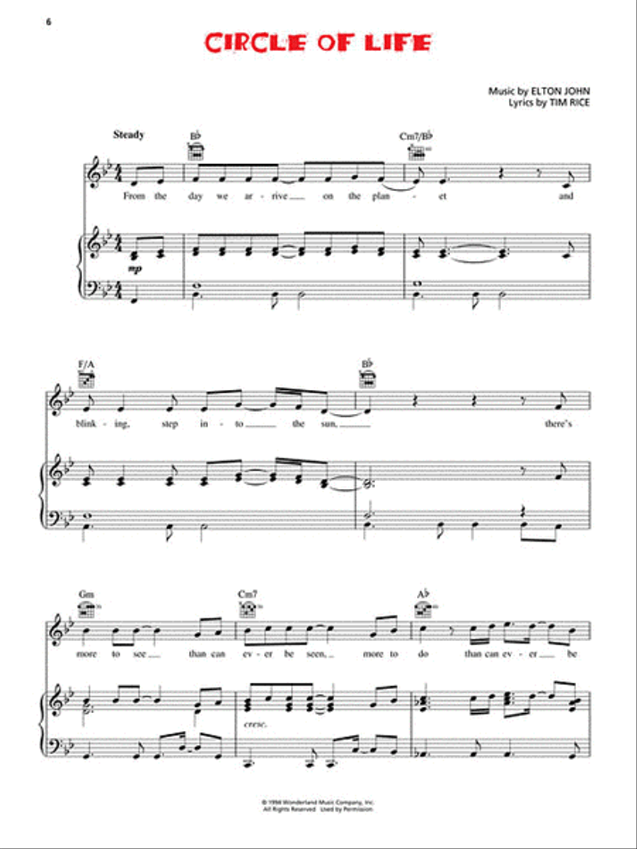 The Lion King - Deluxe Edition Piano, Vocal, Guitar scores gallery preview page 3