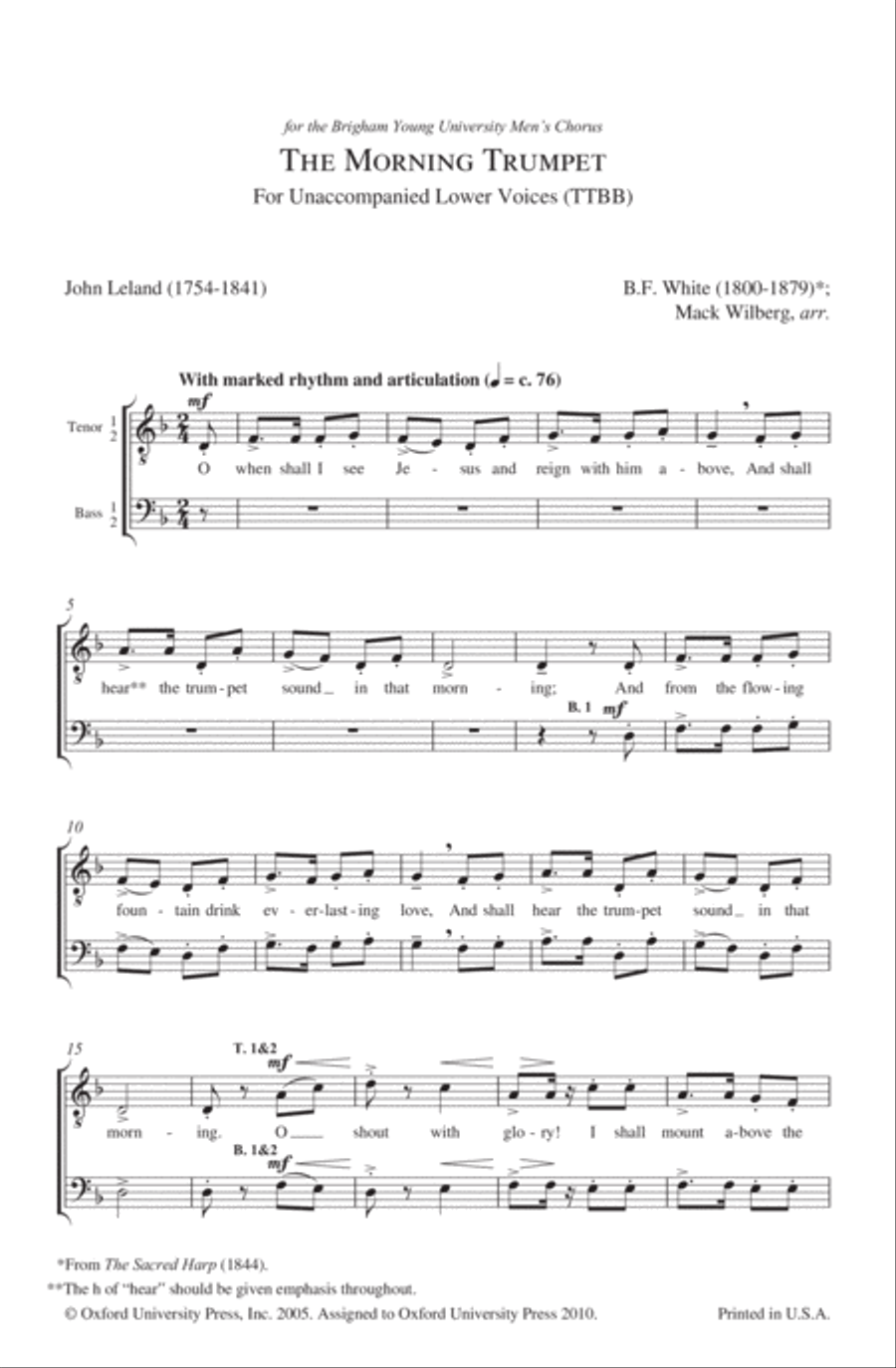 The Morning Trumpet TTBB scores gallery preview page 2