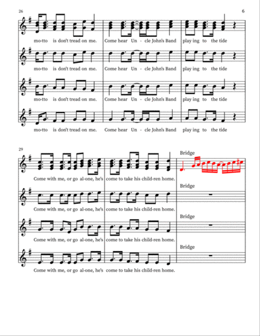 Uncle John's Band Uncle John's Band Alto Voice scores gallery preview page 6