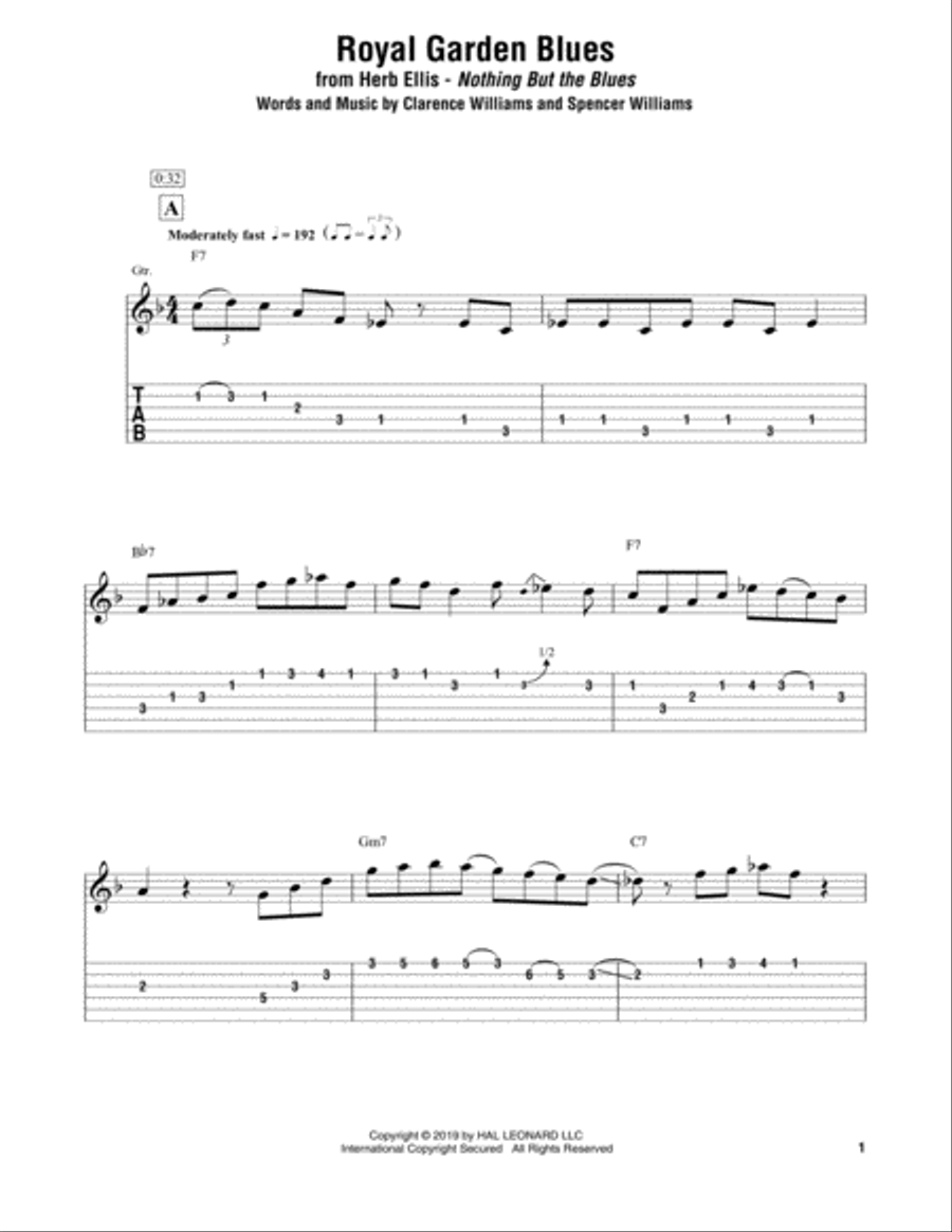 Royal Garden Blues Royal Garden Blues Electric Guitar scores gallery preview page 1