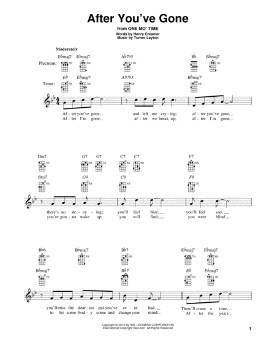 After You've Gone Banjo scores gallery preview page 1