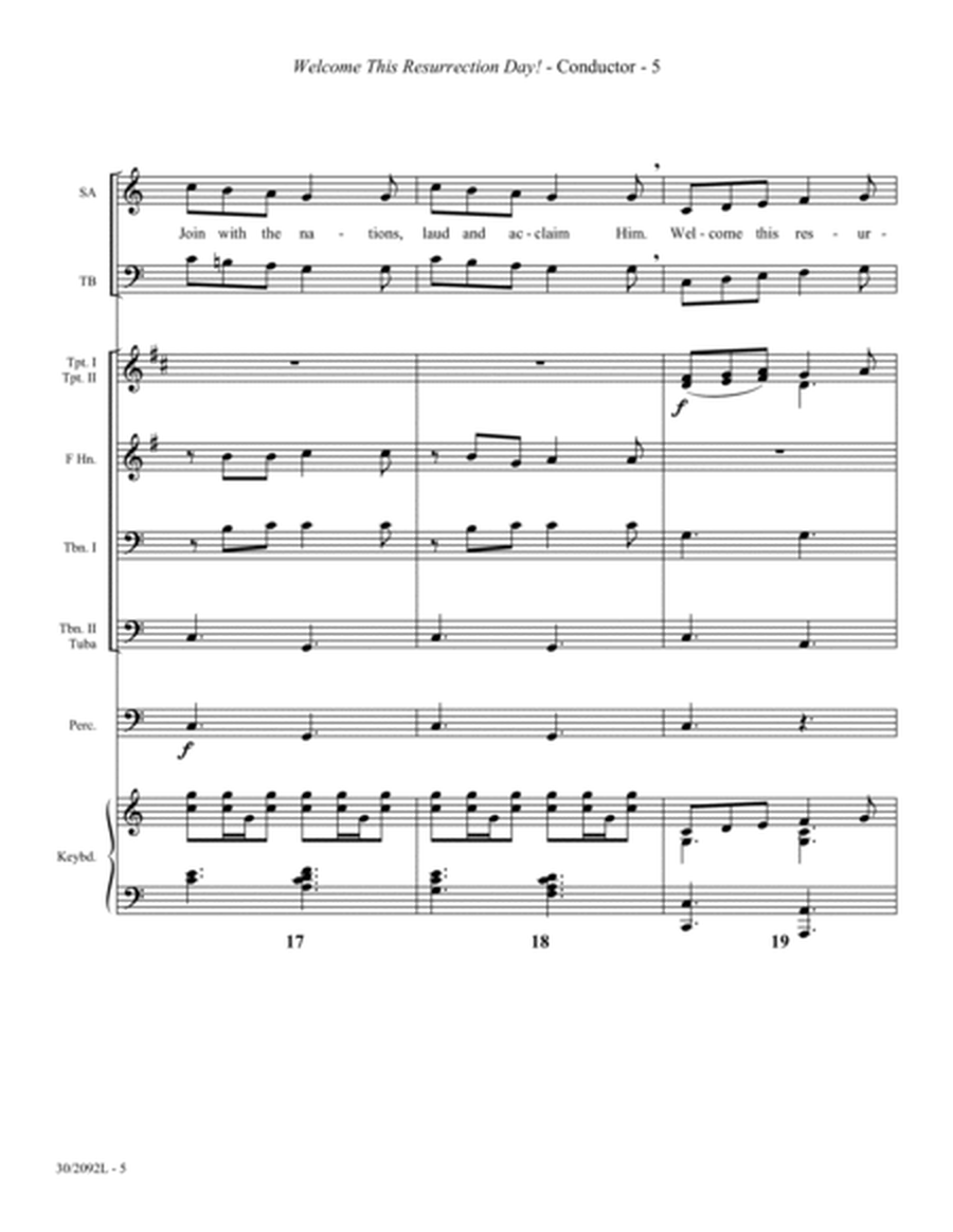 Welcome This Resurrection Day! - Brass and Percussion Score/Parts