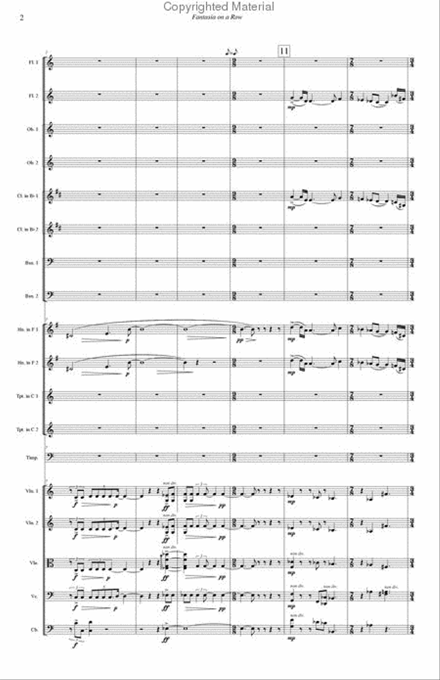 Fantasia on a Row Chamber Orchestra scores gallery preview page 4