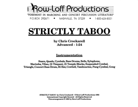 Strictly Taboo w/Tutor Tracks
