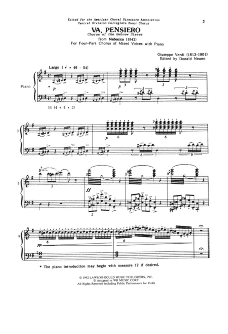Va Pensiero (from Nabucco) Choir scores gallery preview page 2