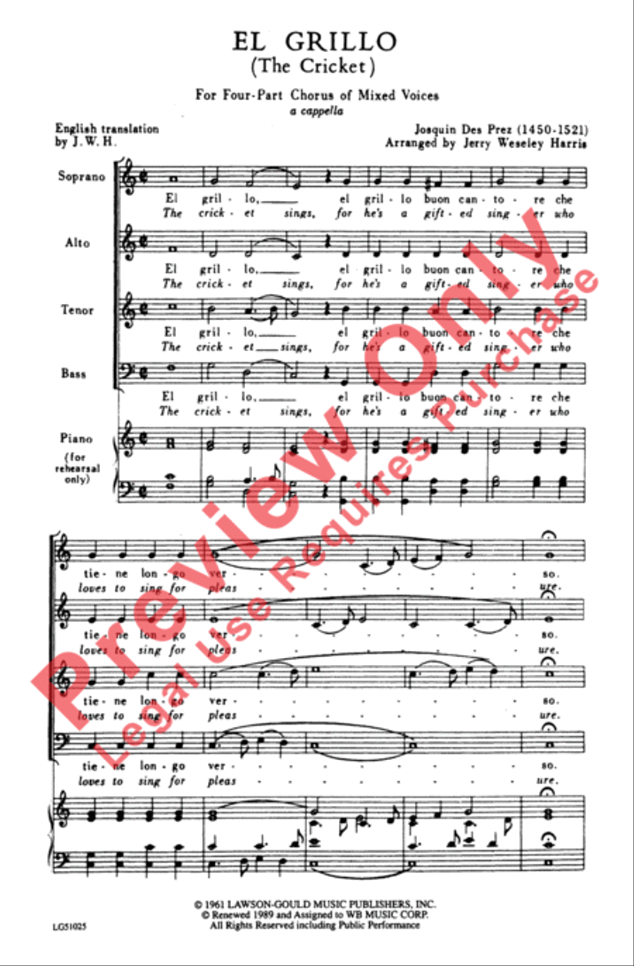 El Grillo 4-Part scores gallery preview page 2